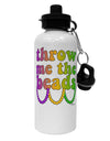 Throw Me The Beads - Mardi Gras Aluminum 600ml Water Bottle by TooLoud-Water Bottles-TooLoud-White-Davson Sales