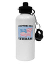 Support Our Veterans Aluminum 600ml Water Bottle-Water Bottles-TooLoud-White-Davson Sales