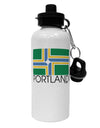 Portland Oregon Flag Text Aluminum 600ml Water Bottle-Water Bottles-TooLoud-White-Davson Sales