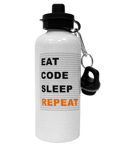 Eat Sleep Code Repeat Aluminum 600ml Water Bottle by TooLoud-TooLoud-White-Davson Sales