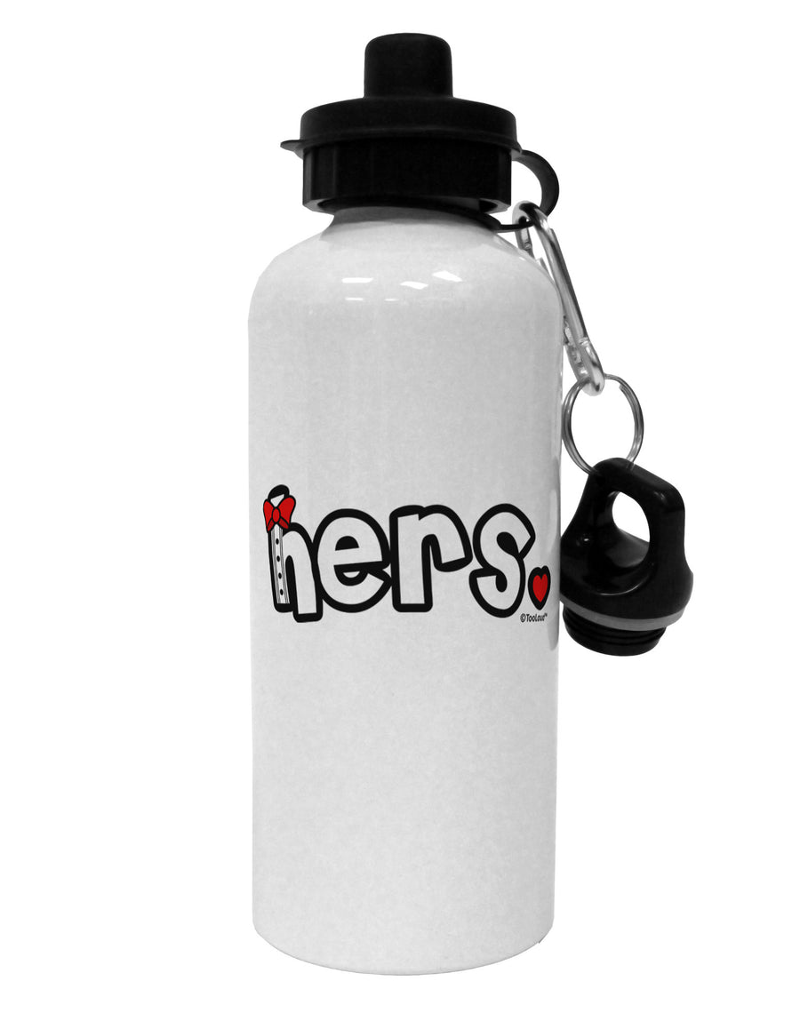 Matching His and Hers Design - Hers - Red Bow Tie Aluminum 600ml Water Bottle by TooLoud-Water Bottles-TooLoud-White-Davson Sales