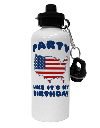 Party Like It's My Birthday - 4th of July Aluminum 600ml Water Bottle-Water Bottles-TooLoud-White-Davson Sales