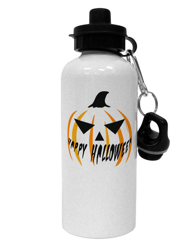 Happy Halloween Jack Aluminum 600ml Water Bottle-Water Bottles-TooLoud-White-Davson Sales