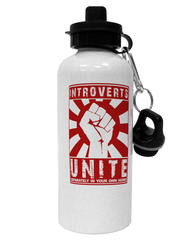 Introverts Unite Funny Aluminum 600ml Water Bottle by TooLoud-TooLoud-White-Davson Sales