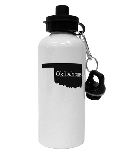 Oklahoma - United States Shape Aluminum 600ml Water Bottle by TooLoud-Water Bottles-TooLoud-White-Davson Sales