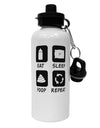 Eat Sleep Poop Repeat Aluminum 600ml Water Bottle-Water Bottles-TooLoud-White-Davson Sales