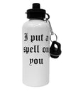 I Put A Spell On You Halloween - Text Aluminum 600ml Water Bottle-Water Bottles-TooLoud-White-Davson Sales