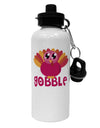 Cute Gobble Turkey Pink Aluminum 600ml Water Bottle-Water Bottles-TooLoud-White-Davson Sales