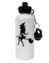 Cute Witch on Broom Silhouette Halloween Aluminum 600ml Water Bottle-Water Bottles-TooLoud-White-Davson Sales