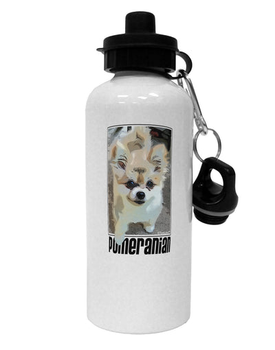 Pomeranian Step Out Aluminum 600ml Water Bottle by TooLoud-Water Bottles-TooLoud-White-Davson Sales