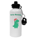 Merry Rexmas T-Rex Dinosaur Christmas Aluminum 600ml Water Bottle-Water Bottles-TooLoud-White-Davson Sales