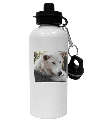 Laying White Wolf Aluminum 600ml Water Bottle-Water Bottles-TooLoud-White-Davson Sales