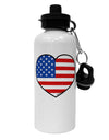 American Flag Heart Design Aluminum 600ml Water Bottle by TooLoud-Water Bottles-TooLoud-White-Davson Sales