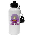 Happy Diwali Purple Candle Aluminum 600ml Water Bottle by TooLoud-Water Bottles-TooLoud-White-Davson Sales