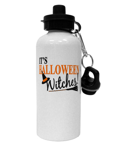 It's Halloween Witches Hat Aluminum 600ml Water Bottle-Water Bottles-TooLoud-White-Davson Sales