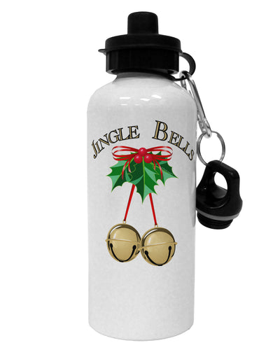 Jingle Bells Aluminum 600ml Water Bottle by TooLoud-Water Bottles-TooLoud-White-Davson Sales