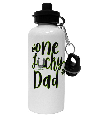 TooLoud One Lucky Dad Shamrock Aluminum 600ml Water Bottle-Water Bottles-TooLoud-Davson Sales