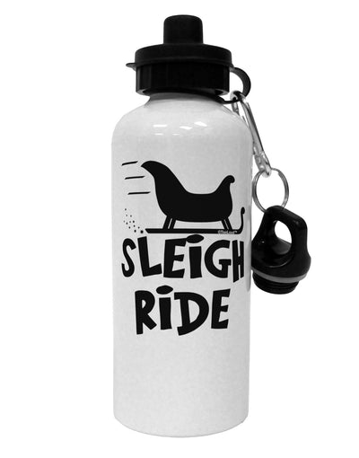 Sleigh Ride BnW Aluminum 600ml Water Bottle-Water Bottles-TooLoud-White-Davson Sales