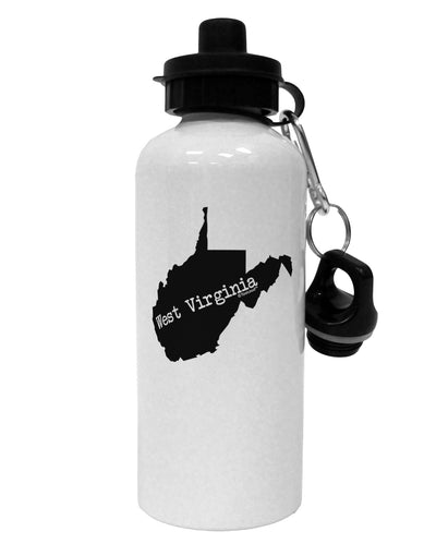 West Virginia - United States Shape Aluminum 600ml Water Bottle-Water Bottles-TooLoud-White-Davson Sales