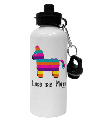 Colorful Pinata Design - Cinco de Mayo Aluminum 600ml Water Bottle by TooLoud-Water Bottles-TooLoud-White-Davson Sales