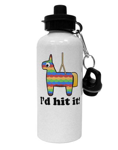 I'd Hit it - Funny Pinata Design Aluminum 600ml Water Bottle by TooLoud-Travel Bottles & Containers-TooLoud-White-Davson Sales