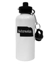 Nebraska - United States Shape Aluminum 600ml Water Bottle by TooLoud-Water Bottles-TooLoud-White-Davson Sales