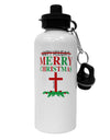 No Happy Holidays&#44; Merry Christmas Aluminum 600ml Water Bottle-Water Bottles-TooLoud-White-Davson Sales