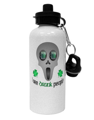 I See Drunk People Aluminum 600ml Water Bottle-Water Bottles-TooLoud-White-Davson Sales