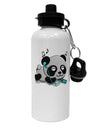 Cute Panda With Ear Buds Aluminum 600ml Water Bottle-Water Bottles-TooLoud-White-Davson Sales