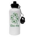 Kiss Me Clover Aluminum 600ml Water Bottle-Water Bottles-TooLoud-White-Davson Sales