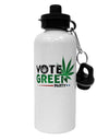 Vote Green Party - Marijuana Aluminum 600ml Water Bottle-Water Bottles-TooLoud-White-Davson Sales