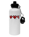 Couples Pixel Heart Life Bar - Left Aluminum 600ml Water Bottle by TooLoud-Water Bottles-TooLoud-White-Davson Sales
