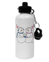 Cute Snowman and Snowwoman Couple Aluminum 600ml Water Bottle by TooLoud-Water Bottles-TooLoud-White-Davson Sales