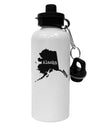 Alaska - United States Shape Aluminum 600ml Water Bottle-Water Bottles-TooLoud-White-Davson Sales