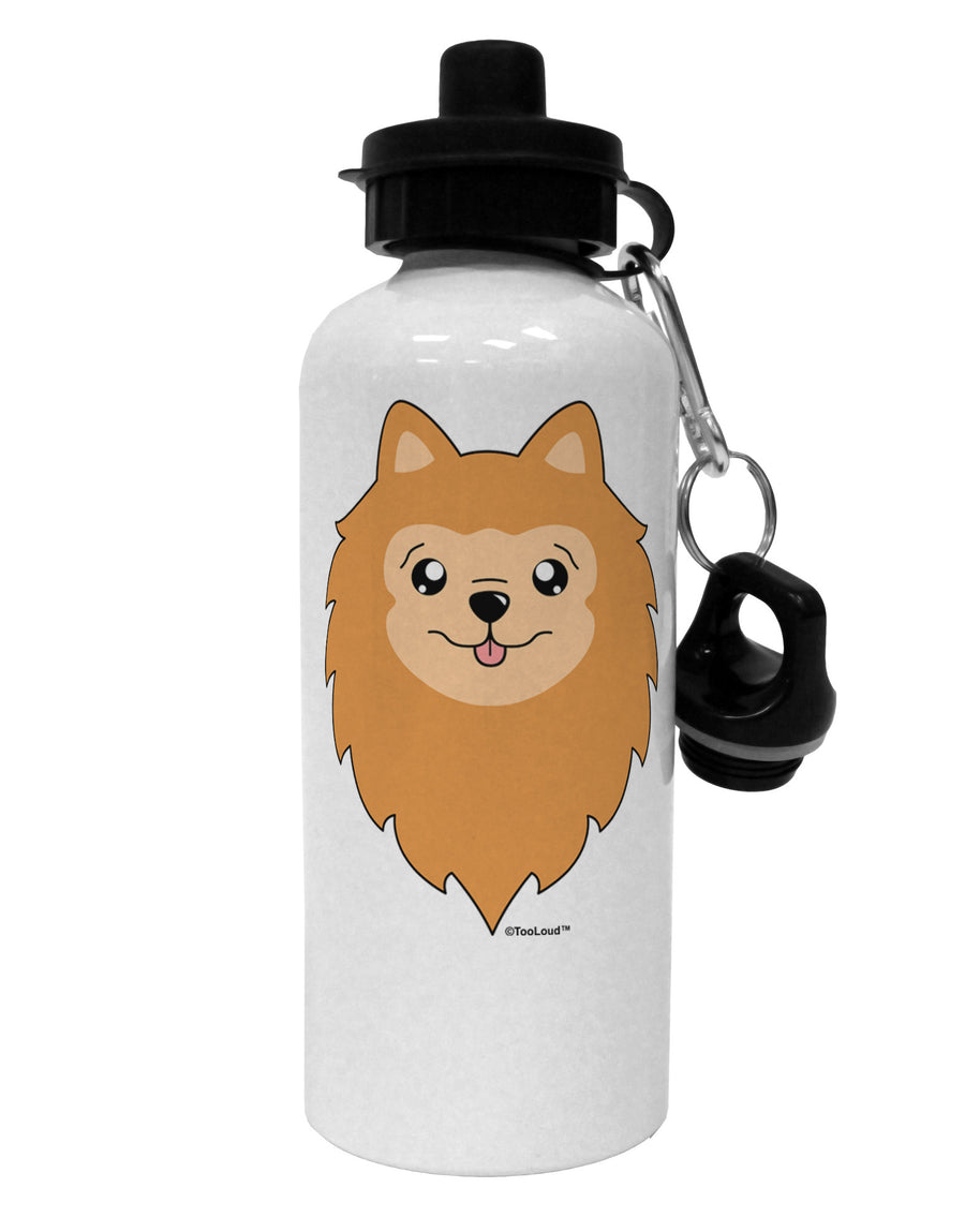 Cute Pomeranian Dog Aluminum 600ml Water Bottle by TooLoud-Water Bottles-TooLoud-White-Davson Sales