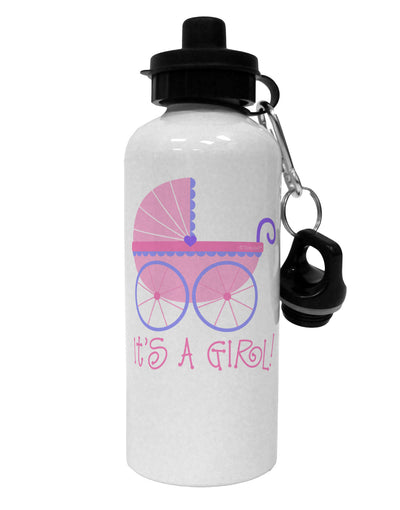 It's a Girl - Baby Carriage Aluminum 600ml Water Bottle-Water Bottles-TooLoud-White-Davson Sales