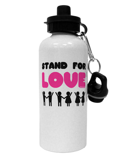 Stand For Love Pink Aluminum 600ml Water Bottle-Water Bottles-TooLoud-White-Davson Sales