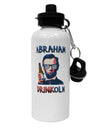 Abraham Drinkoln with Text Aluminum 600ml Water Bottle-Water Bottles-TooLoud-White-Davson Sales