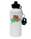 Holly Seasons Greetings Text Aluminum 600ml Water Bottle by TooLoud-Water Bottles-TooLoud-White-Davson Sales