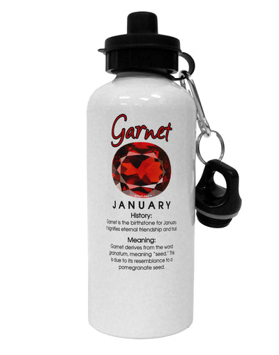 Birthstone Garnet Aluminum 600ml Water Bottle by TooLoud-Water Bottles-TooLoud-White-Davson Sales