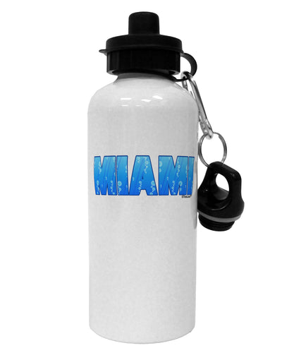 Miami Ocean Bubbles Aluminum 600ml Water Bottle by TooLoud-Water Bottles-TooLoud-White-Davson Sales