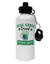 Real Girls Drink Green Beer Aluminum 600ml Water Bottle-Water Bottles-TooLoud-White-Davson Sales