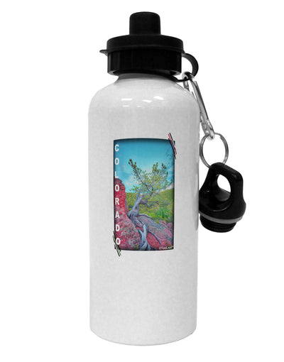 CO Cliffside Tree Text Aluminum 600ml Water Bottle-Water Bottles-TooLoud-White-Davson Sales