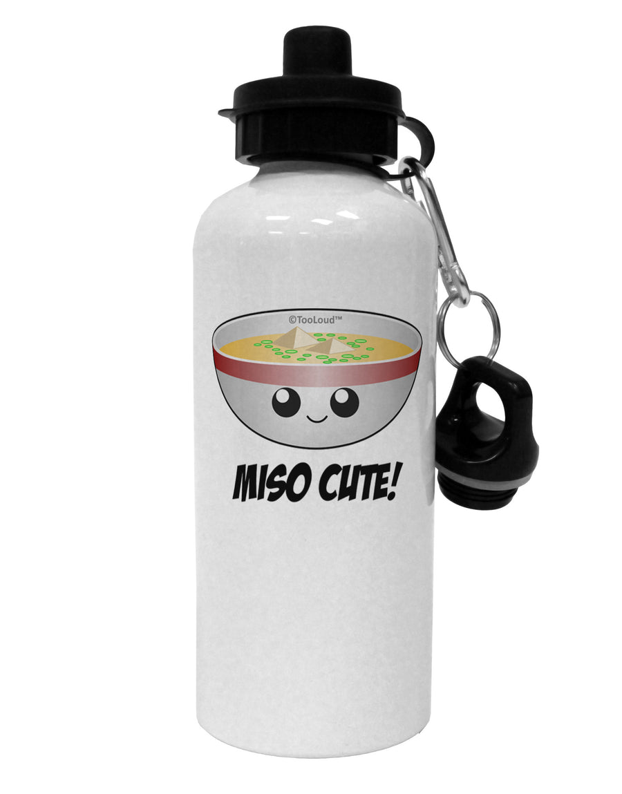 Miso Cute - Cute Miso Soup Bowl Aluminum 600ml Water Bottle by TooLoud-Water Bottles-TooLoud-White-Davson Sales