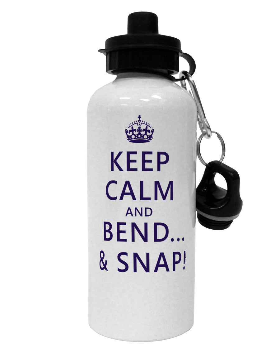 Keep Calm and Bend and Snap Aluminum 600ml Water Bottle-Water Bottles-TooLoud-White-Davson Sales