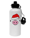 Kyu-T Face Oinkz Santa Hat Boy Pig Aluminum 600ml Water Bottle-Water Bottles-TooLoud-White-Davson Sales