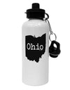 Ohio - United States Shape Aluminum 600ml Water Bottle by TooLoud-Water Bottles-TooLoud-White-Davson Sales