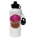 Giant Bright Pink Cupcake Aluminum 600ml Water Bottle by TooLoud-Water Bottles-TooLoud-White-Davson Sales