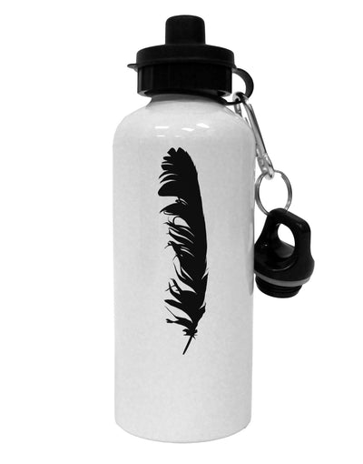 Black Feather Aluminum 600ml Water Bottle-Water Bottles-TooLoud-White-Davson Sales