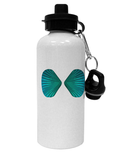 Mermaid Shell Bra Blue Aluminum 600ml Water Bottle by TooLoud-Water Bottles-TooLoud-White-Davson Sales